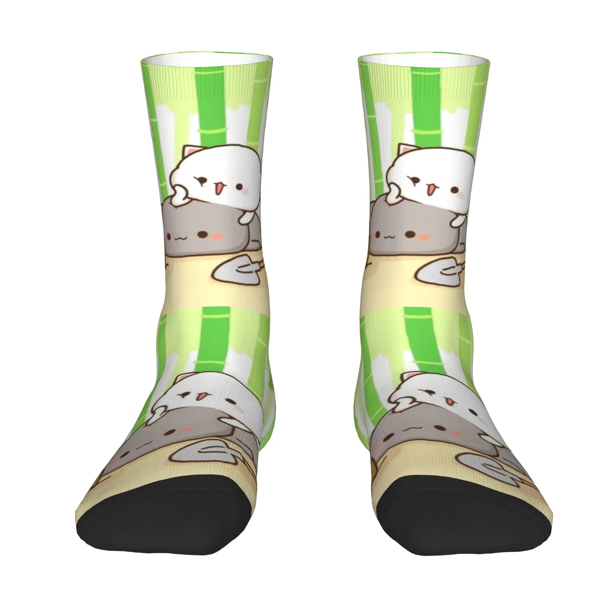 Custom Cute Cartoon Pech Goma Socks Men Women Warm 3D Printing Cartoon Mochi Cat Sports Football Socks