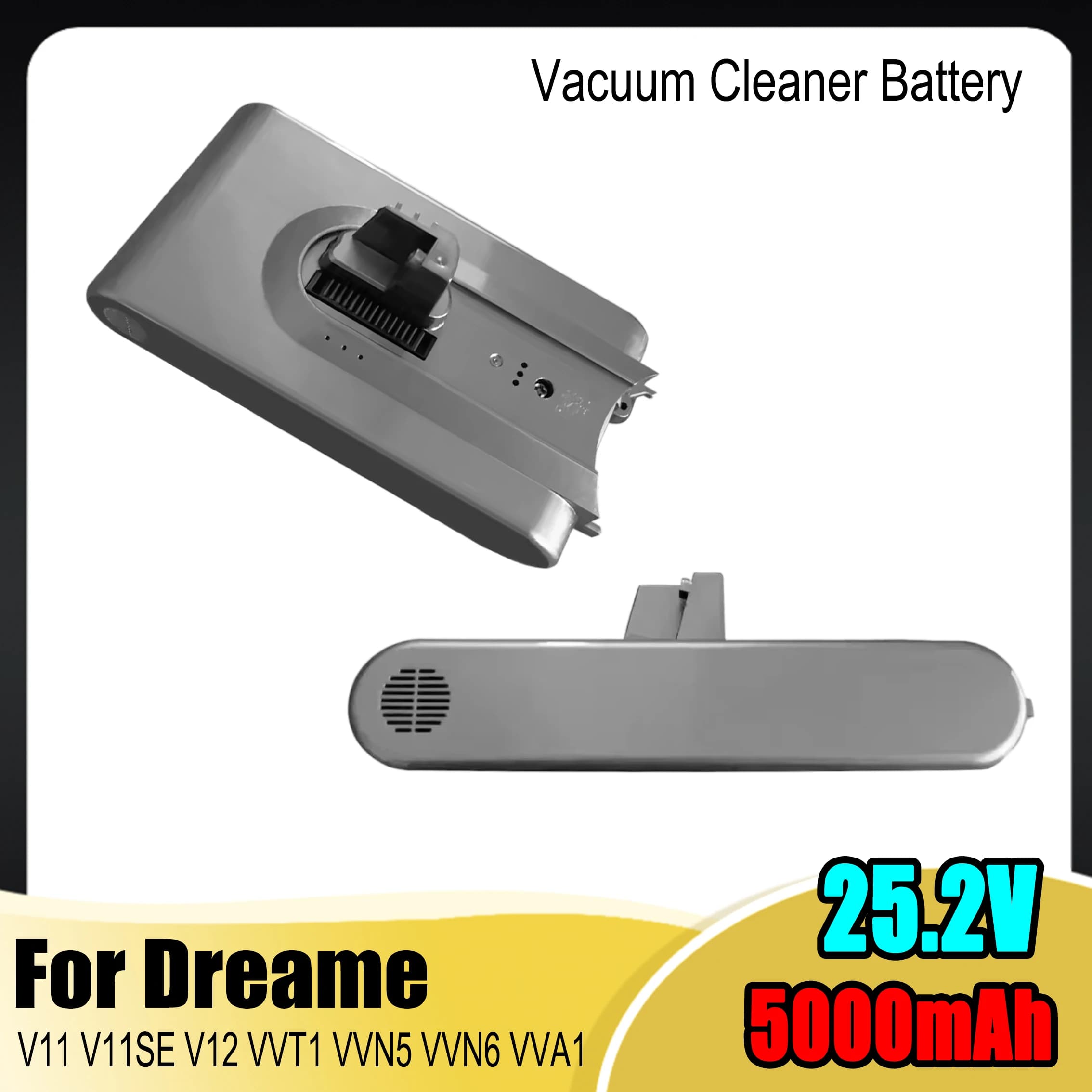 High-capacity 5000mAh Battery - For Xiaomi Dreame Vacuum Cleaner V11 V11SE V12 VVT1 VVN5 VVN6 VVA1 Replacement Li-ion Battery