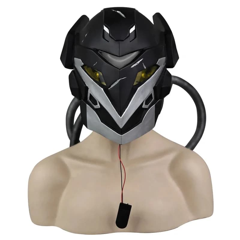 Game VALORANT Cosplay Vyse Helmet with Led Light PVC Face Mask for Adult Halloween Party Prop