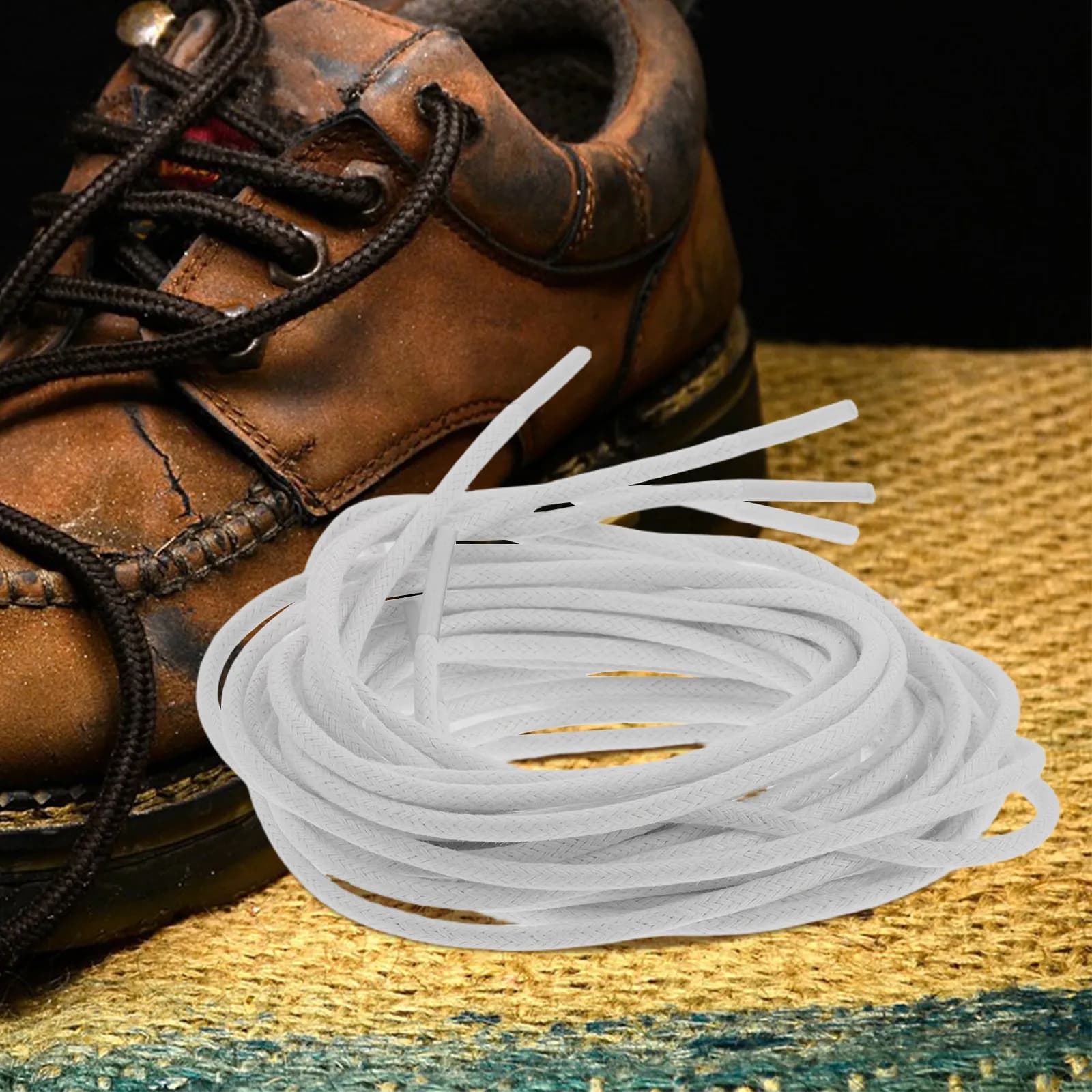 4 Pezzi Lacci per Scarpe Rotondi Cerati, Eleganti e Resistenti, per Uomo e Donna, Ideali per Scarpe Formali, da Lavoro, da Trekking, Snowboard, Golf, Antisbiadimento