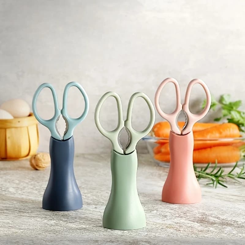 1pc Stainless Steel Three-in-One Scissors Peeler and Nut Sheller - Efficient Kitchen Tool for Peeling Walnuts and Clipping Nuts