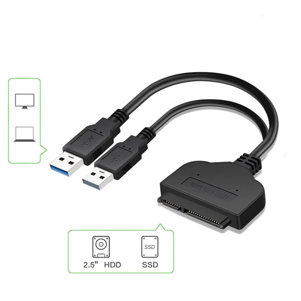 2.5 Inch to USB 3.0 Converter Cable External Hard Disk Adapter Supports SSD Hdd Data Transfer Backup Disk Imaging Recovery