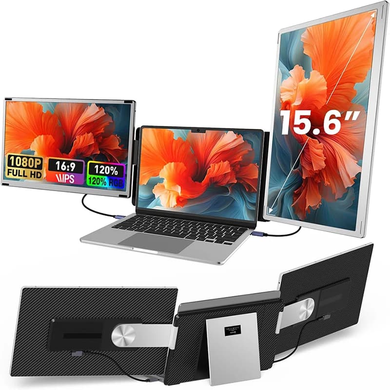 Wholesale 15.6 inch S6 portable LCD monitor extension with IPS panel 1080P high resolution double display for laptops