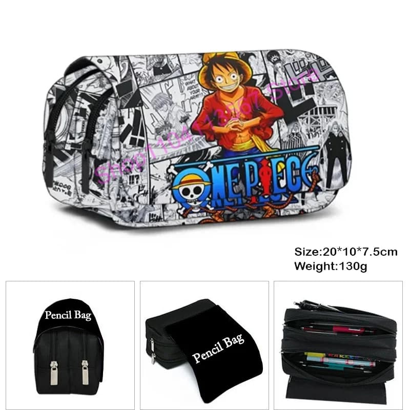 One Piece Kids Pencil Case Children Cute Stationery Supplies Pencil Case Cartoon Girls Boys Printed Pencil Bag Box Storage Gift