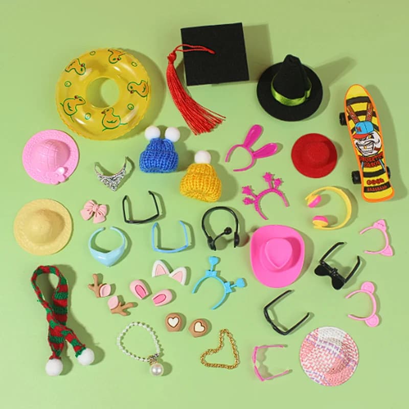Accessori per anatre in gomma Accessori per mini bambole Mini cappello sfuso Cappello Pluse Berretti per anatre Min Copricapo Min Cappello da completo Mini cappello lavorato a maglia
