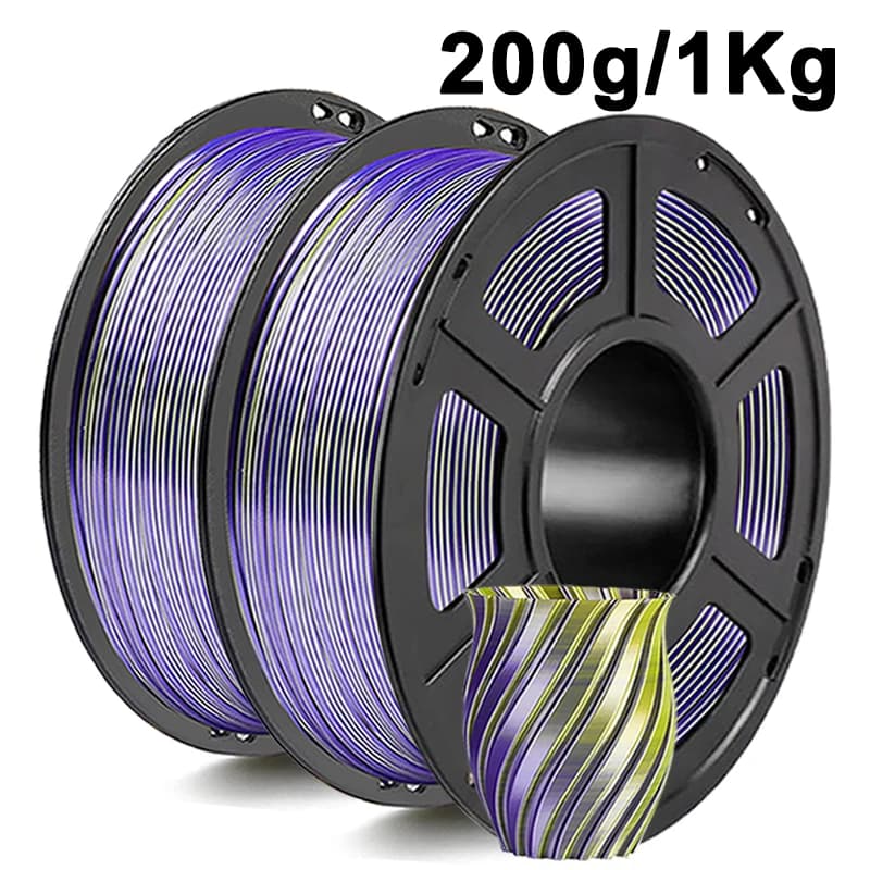 3D Printer Filament PLA in purple yellow silk 200g 3D printing material 1.75mm Magic sublimation Duotone Double color 1Kg