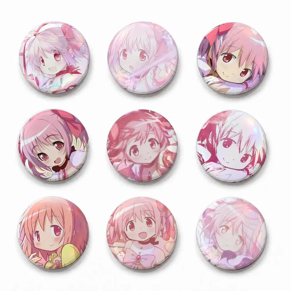 A-Kans-ames- Madoka Fashion Button Badge Pin Set Cool Anime Game Cartoon Music Design Brooch For Backpack Clothes