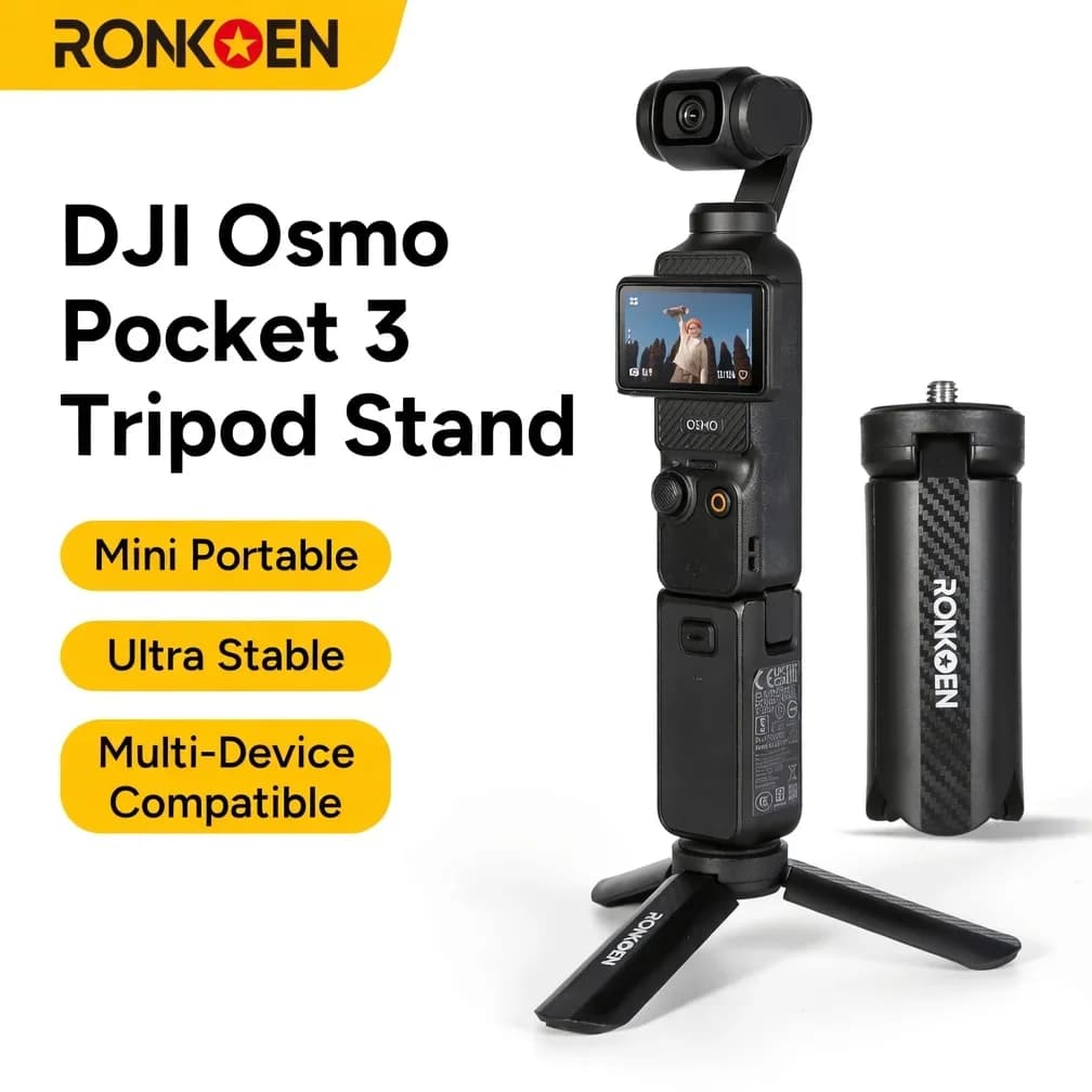 RONKOEN TZ-17 Mini Treppiede Portatile da Tavolo per DJI Action 4/5 Pro Pocket 3 Osmo 360 Accessorio Portatile