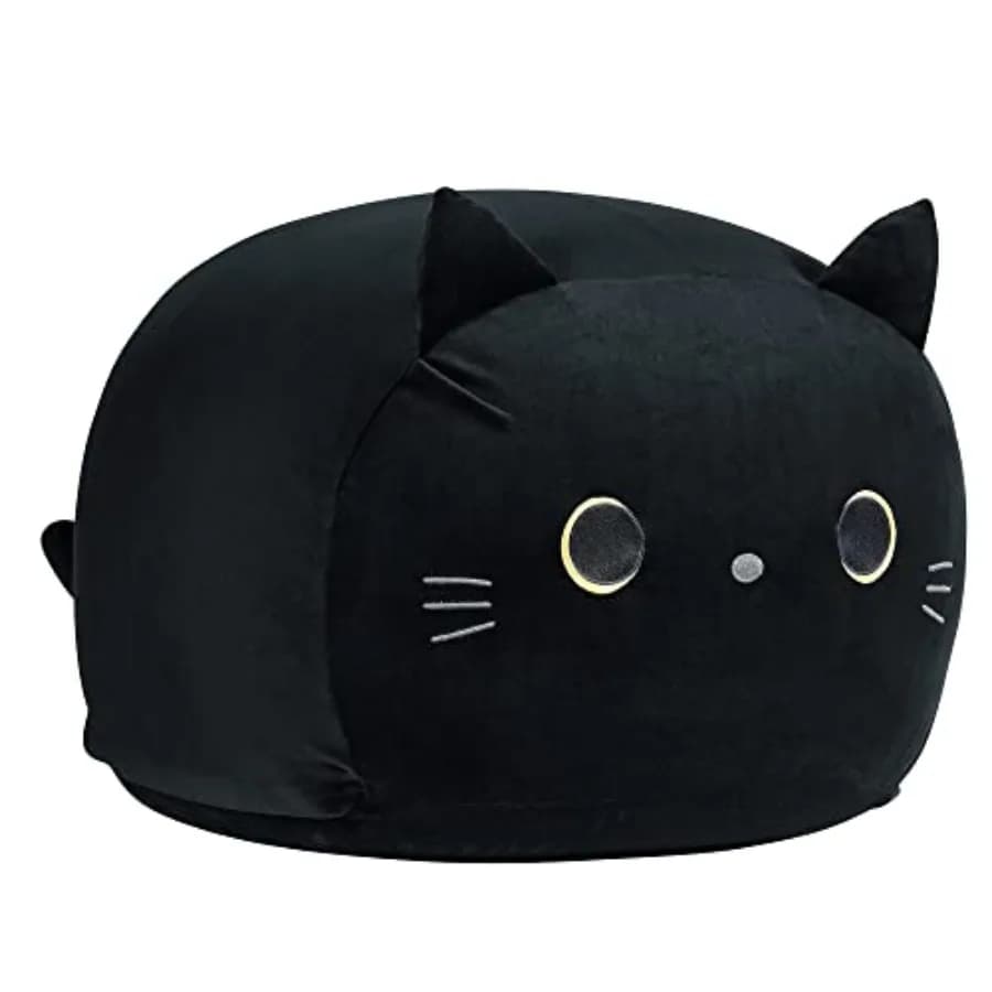Stuffed Animal Storage Bean Bag Chair Cover for Black Cat Beanbag Chair for Girls Size Toy Organizer Cover Only Without Filling
