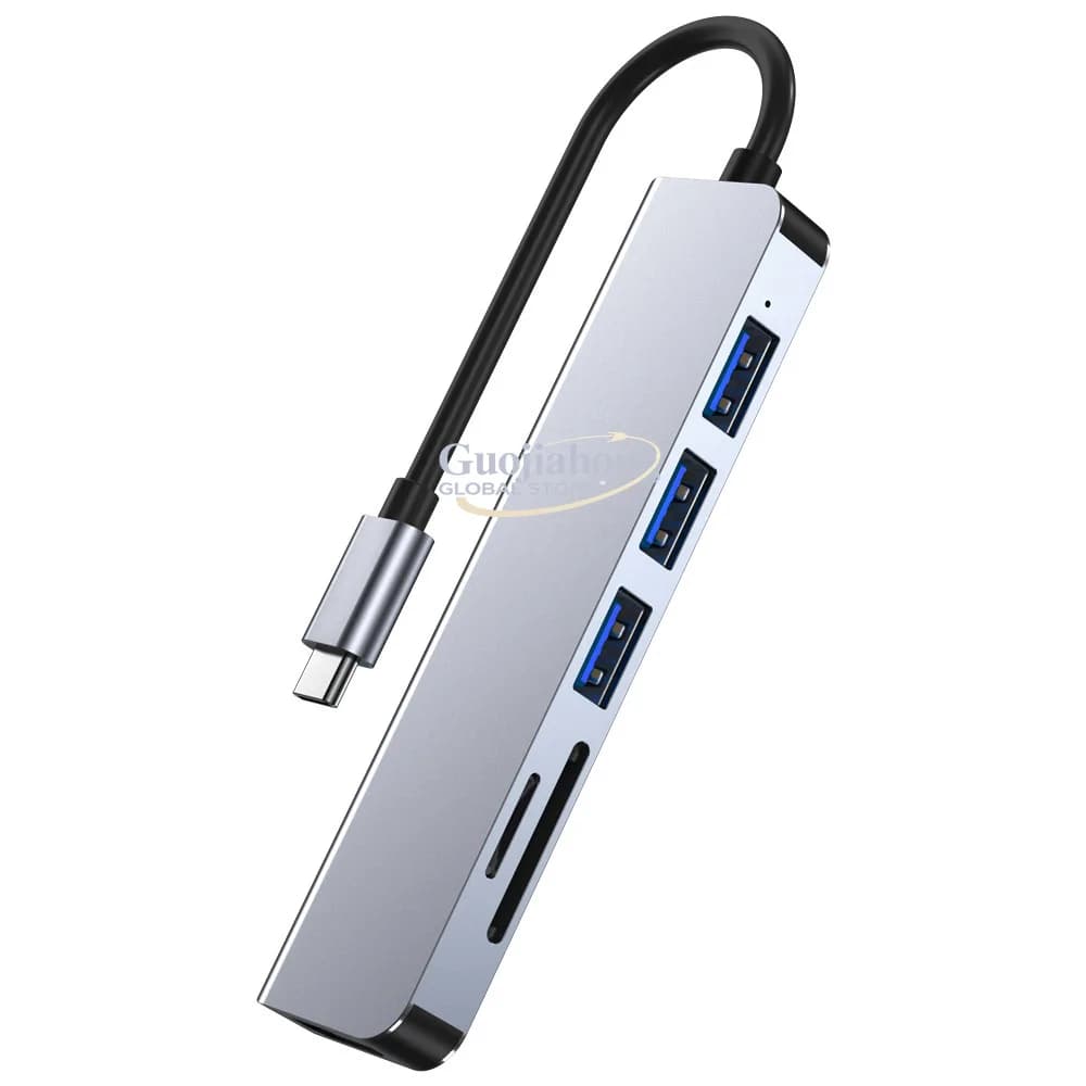 USB 3.0 Type C Hub for cross-border expansion, suitable for tablet, notebook, converter, 6-in-1 docking station