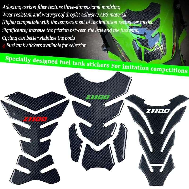 Adesivo Protettivo per Serbatoio Moto, Decalcomania Tankpad Compatibile con Z1100 Z 1100 Z1100 SE 2025 2026