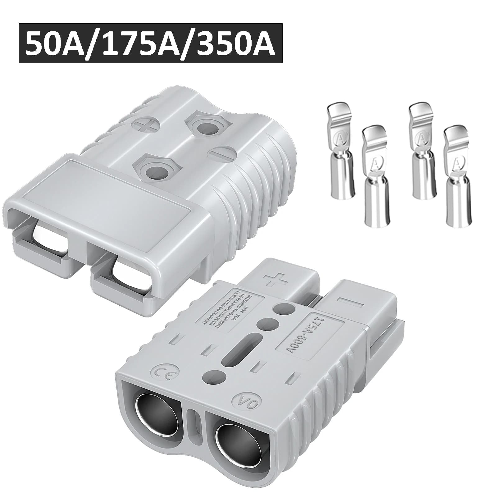 2 Pieces Quick Connector for Battery 50A 175A 350A, Quick Hook Connector 600V for Train Verricello, Quick Wiring Connector