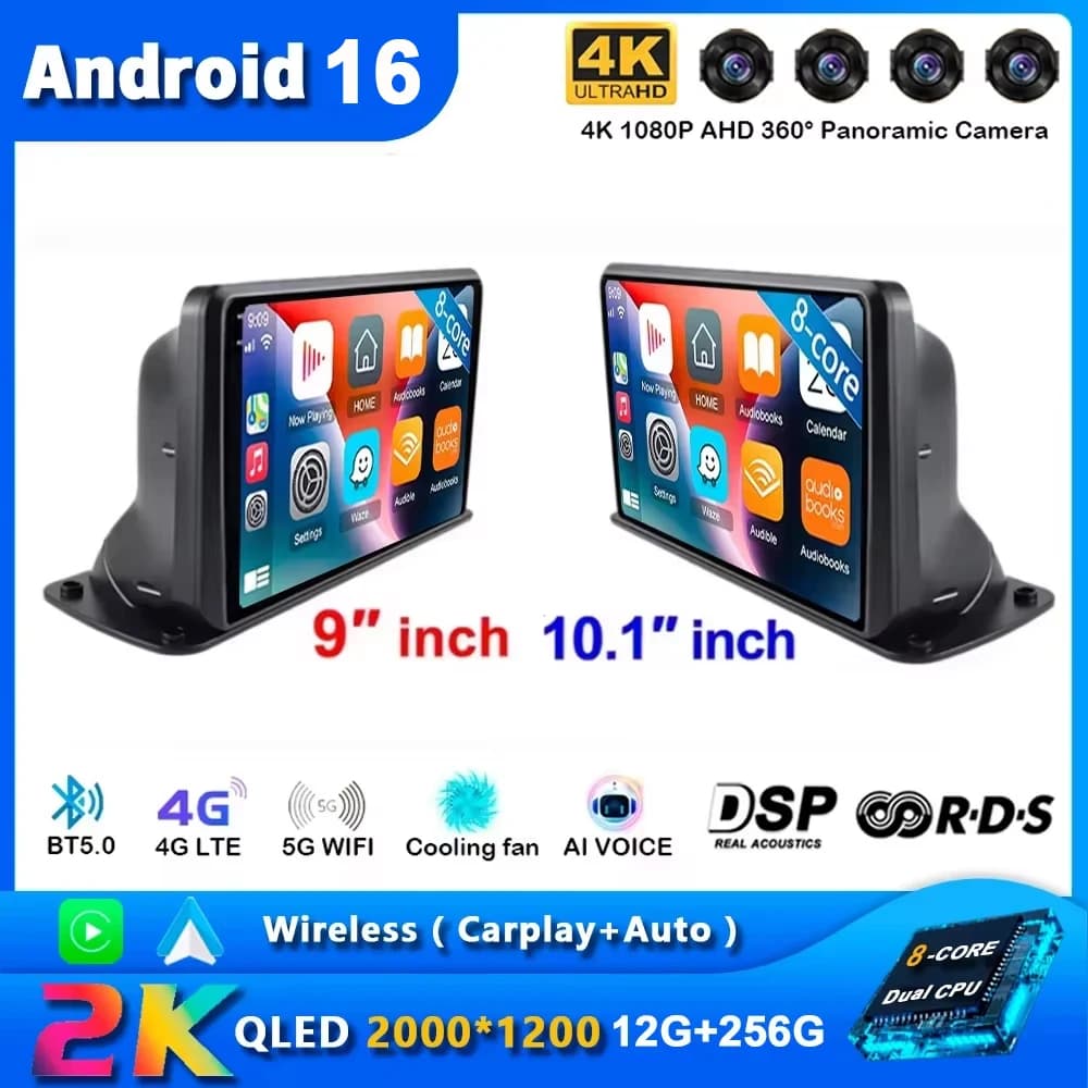 9/10 inches Carplay Android 15 Autoradio Multimedia Navigation gps For Dashboard Universal Camion 2 din Autoradio Stereo DVD