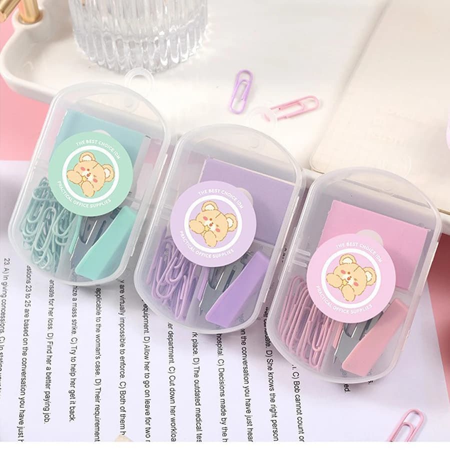Mini set di cucitrici in metallo colorato con graffette Strumenti di rilegatura Cancelleria per ufficio Forniture per studenti scolastici regali