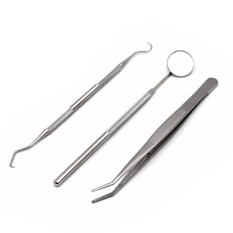 Strumento dentale Dentista Kit Strumenti per la pulizia dei denti Specchio per la bocca Sonda Gancio Pick Pinzette Set Odontoiatria Dentista Preparare Strumento