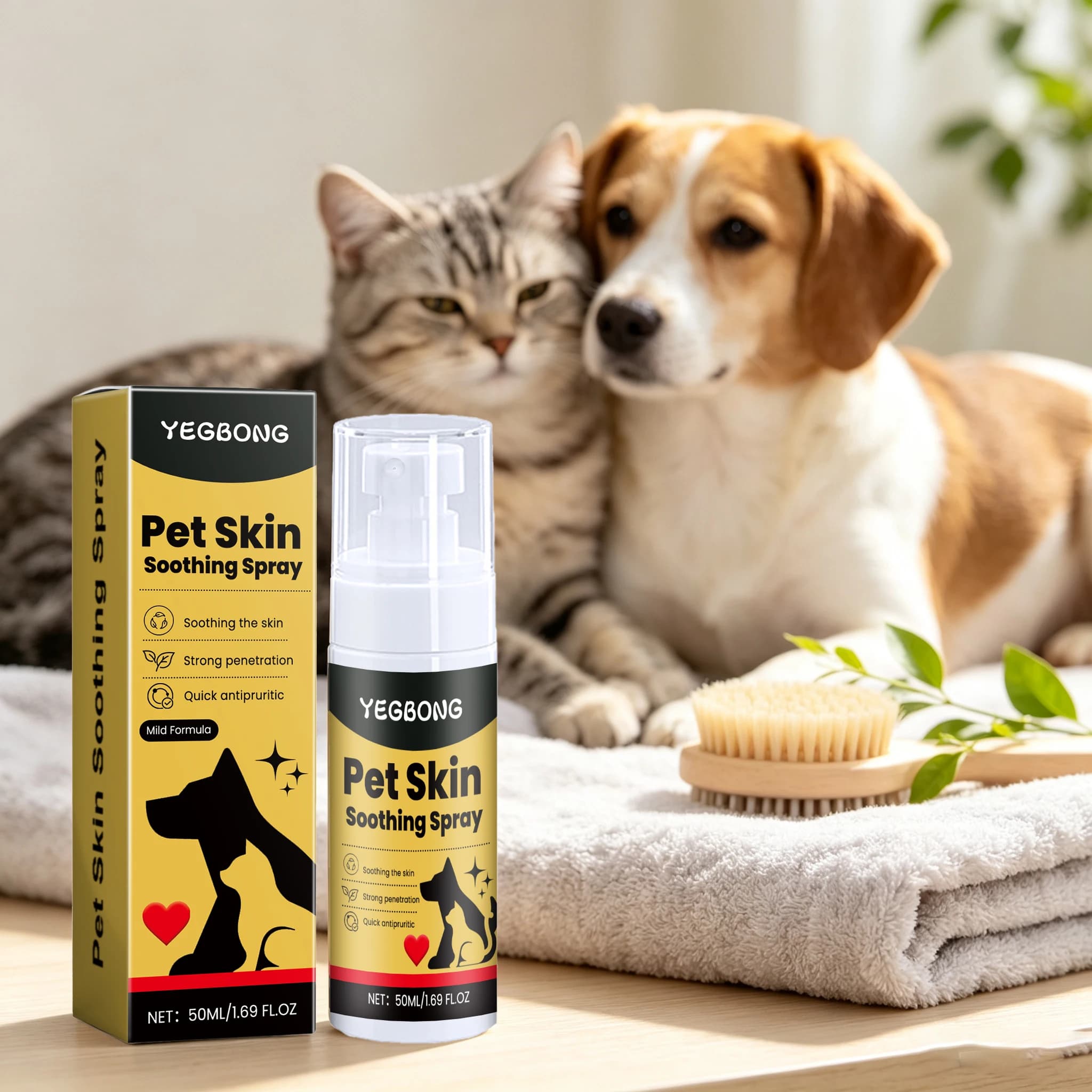 50ML Pet Skin Care Spray Mild Formula Topical Treatment Soothing Itching Quick Relief Discomfort Protective Pet Skin Care Spray