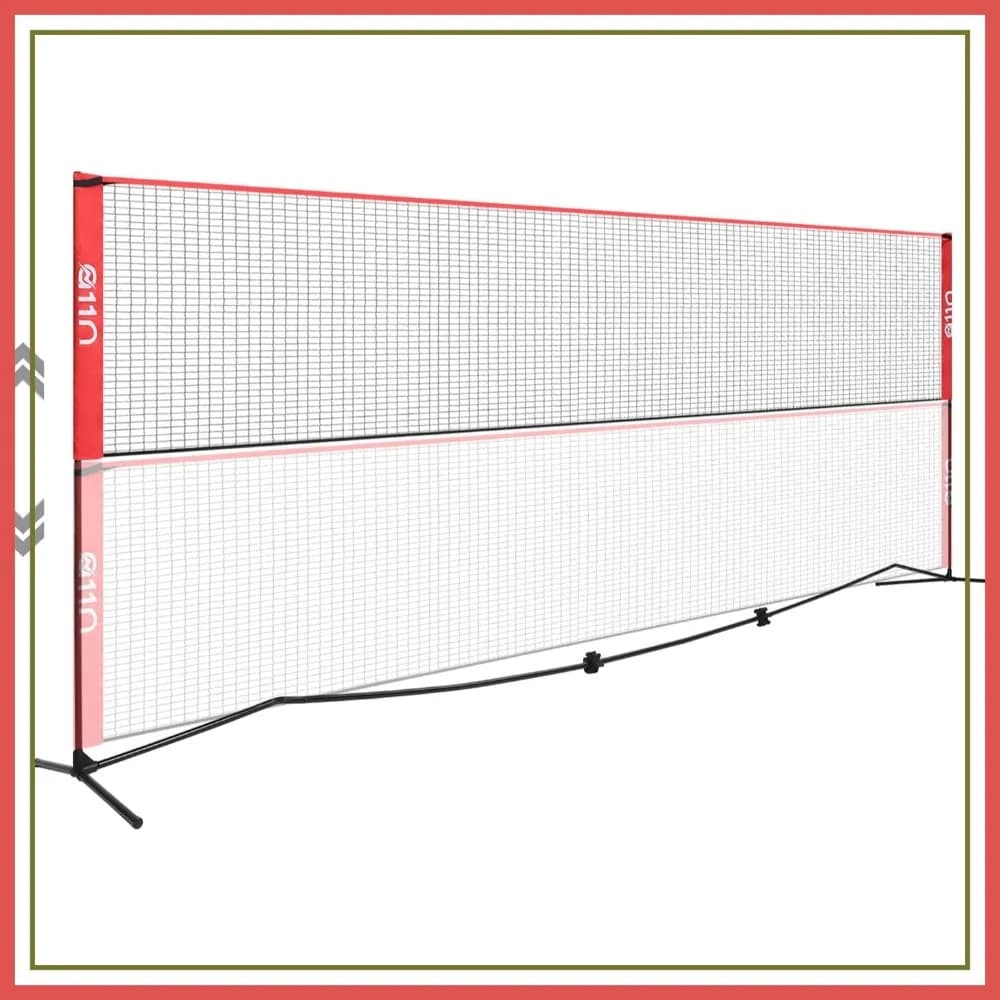 Rete da Badminton Regolabile - Multiuso per Pallavolo, Tennis, Calcio, Pickleball - Larghezza 11ft/14ft/20ft