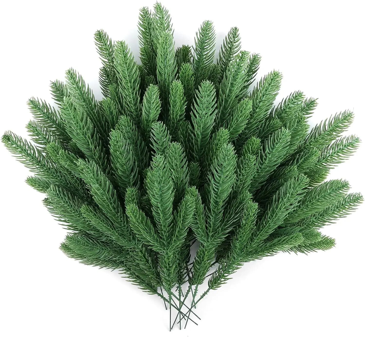 6/12/24 pieces artificial pine branches green needles DIY accessories for Christmas garland and home garden decorations