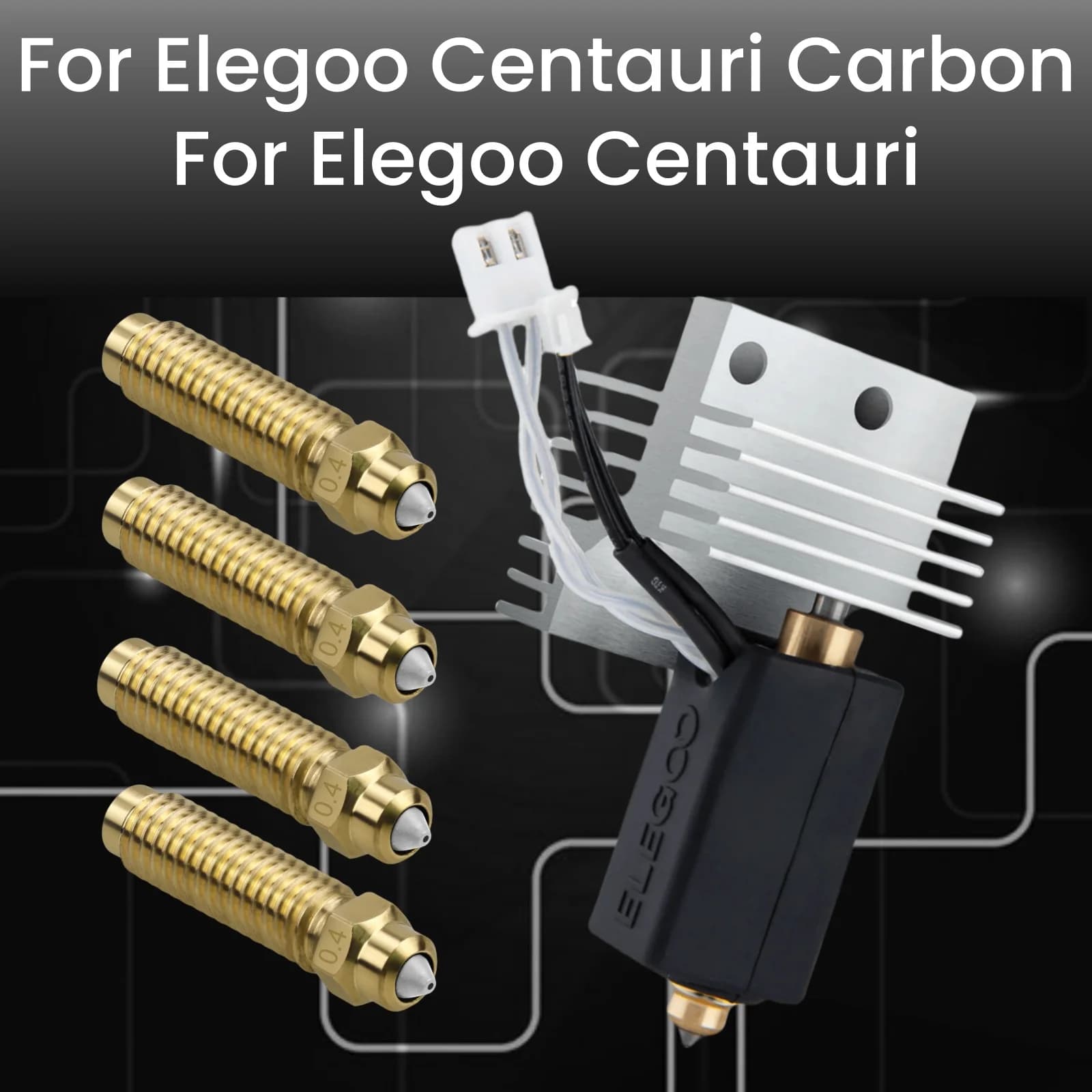 Kit hotend estrusore assemblato da 0,2/0,4/0,6/0,8 mm per kit hot end in ceramica Centauri carbonio/Centauri per stampante 3D elegoo Centauri