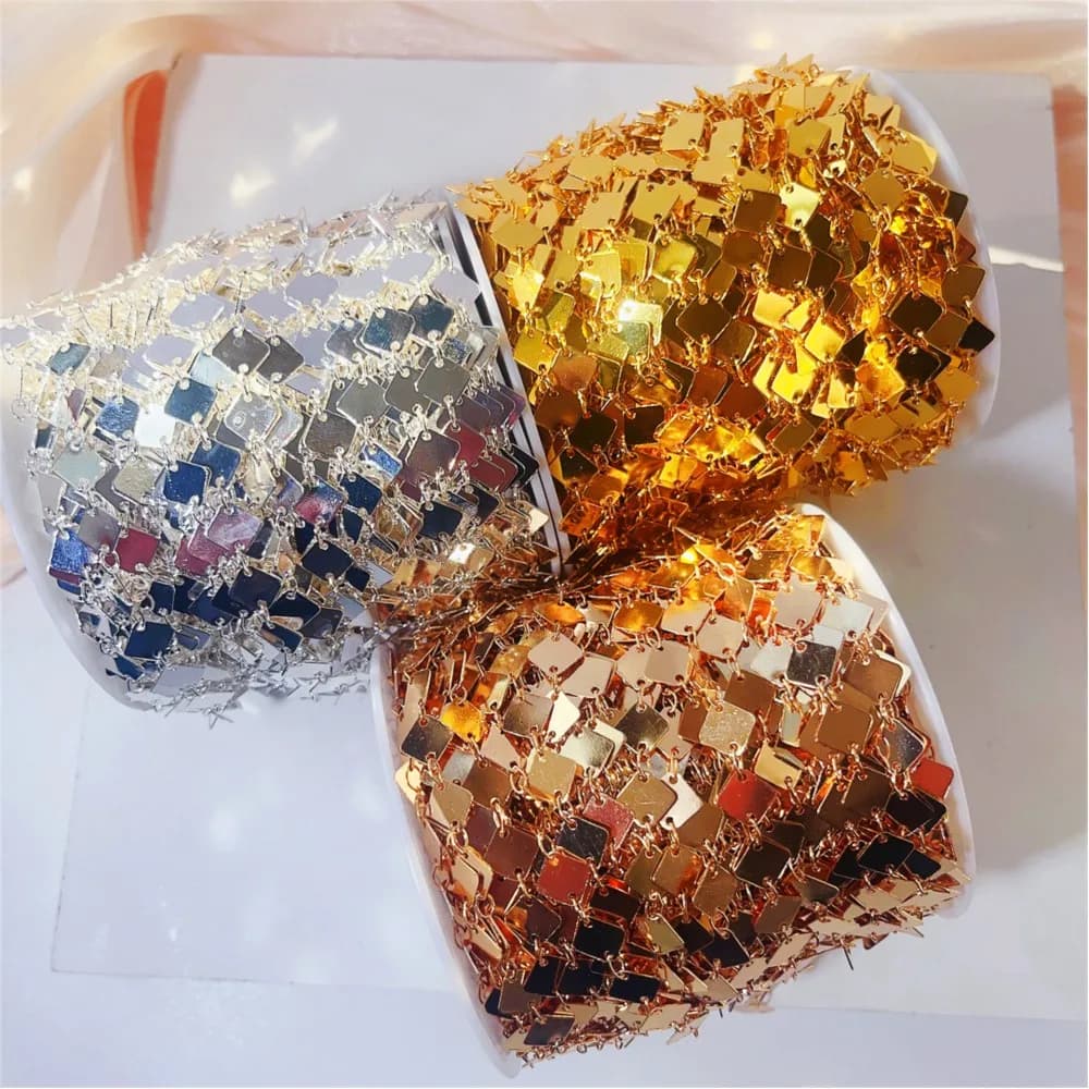 Catene di rame geometriche a rombo in ottone placcato oro da 2 metri per bracciale fai da te, collana, caviglie, catena, creazione di gioielli, accessori