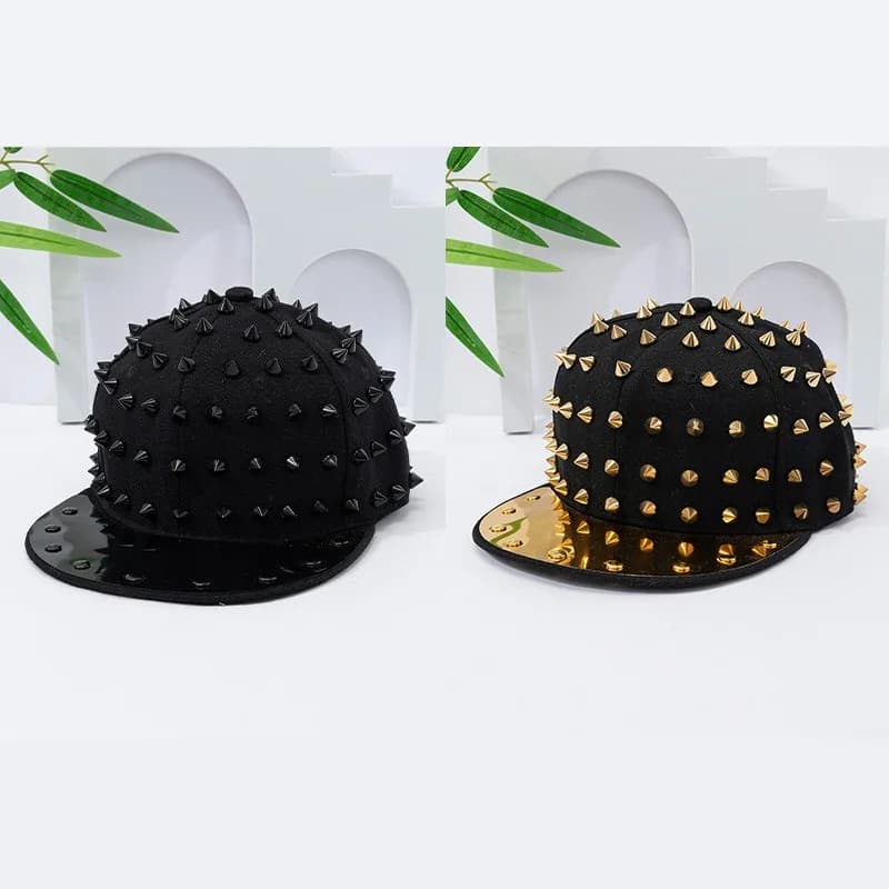 Unisex Summer Visor Flat Brim Baseball Cap Rivets Casual Trendy Sun Protection Hat