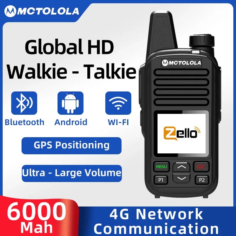MOTOLOLA-Zello POC Controle Remoto Sem Fio Walkie Talkie, 4G, 3G, Android, Bluetooth, Telefono Mobile, PTT, WiFi, GPS, Global, 80