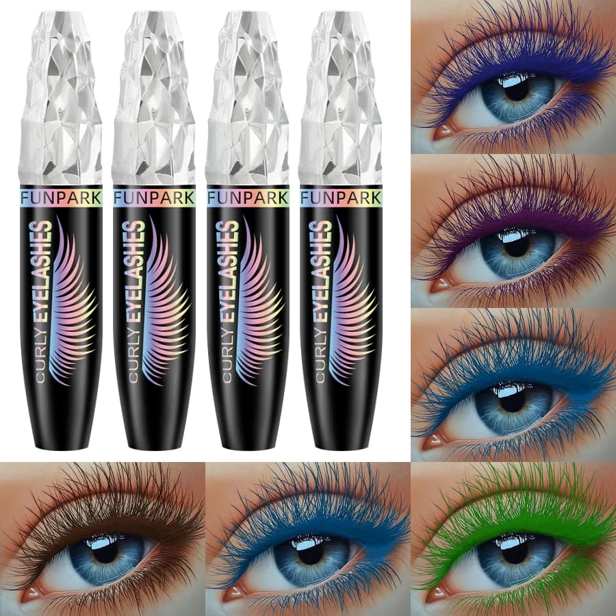 5D Eye Black 9 Colors Mascara Waterproof Stretch Eyelash Extension Silk Fiber Mascare Makeup Eyes for Women Cosmetic Blue