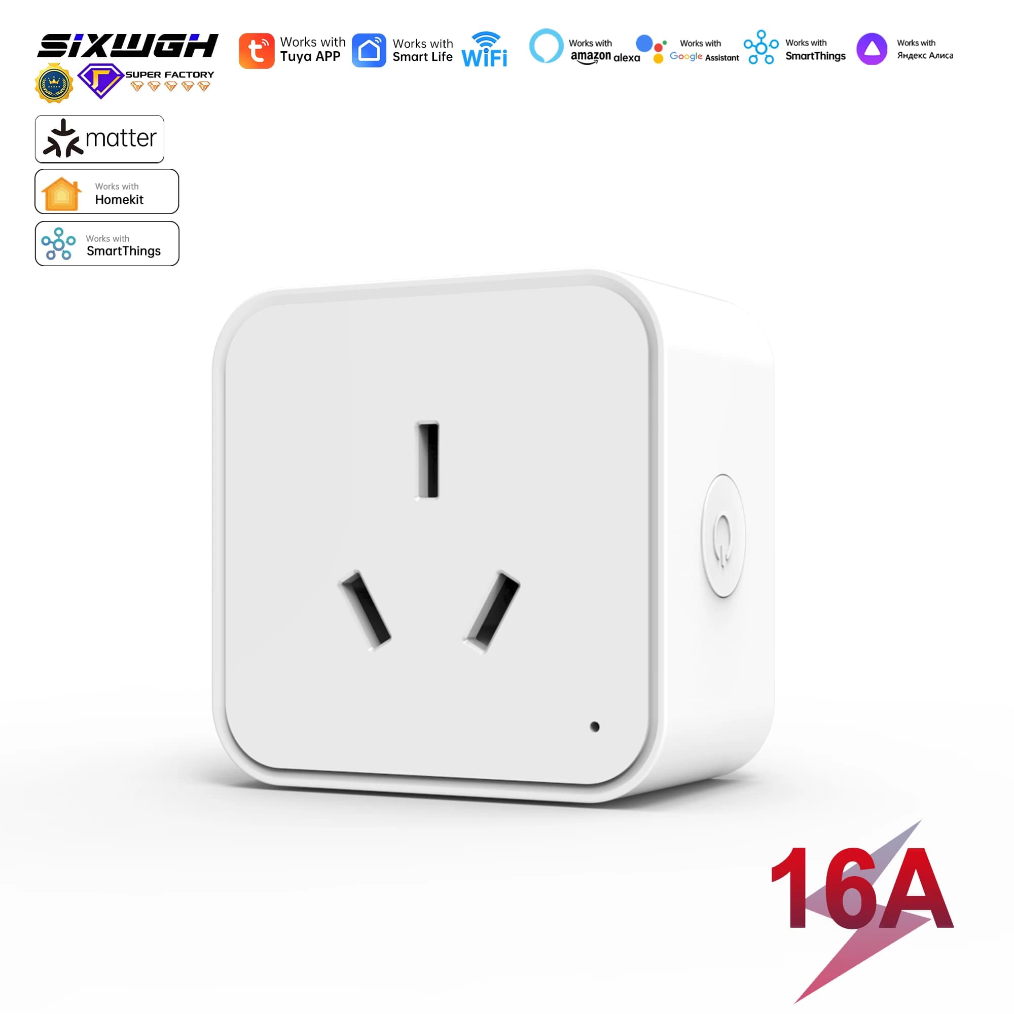 Matter Smart Plug AU Socket Energy Monitoring Timer Switch App Remote Control Voice Control Alexa Google Home Smart Home