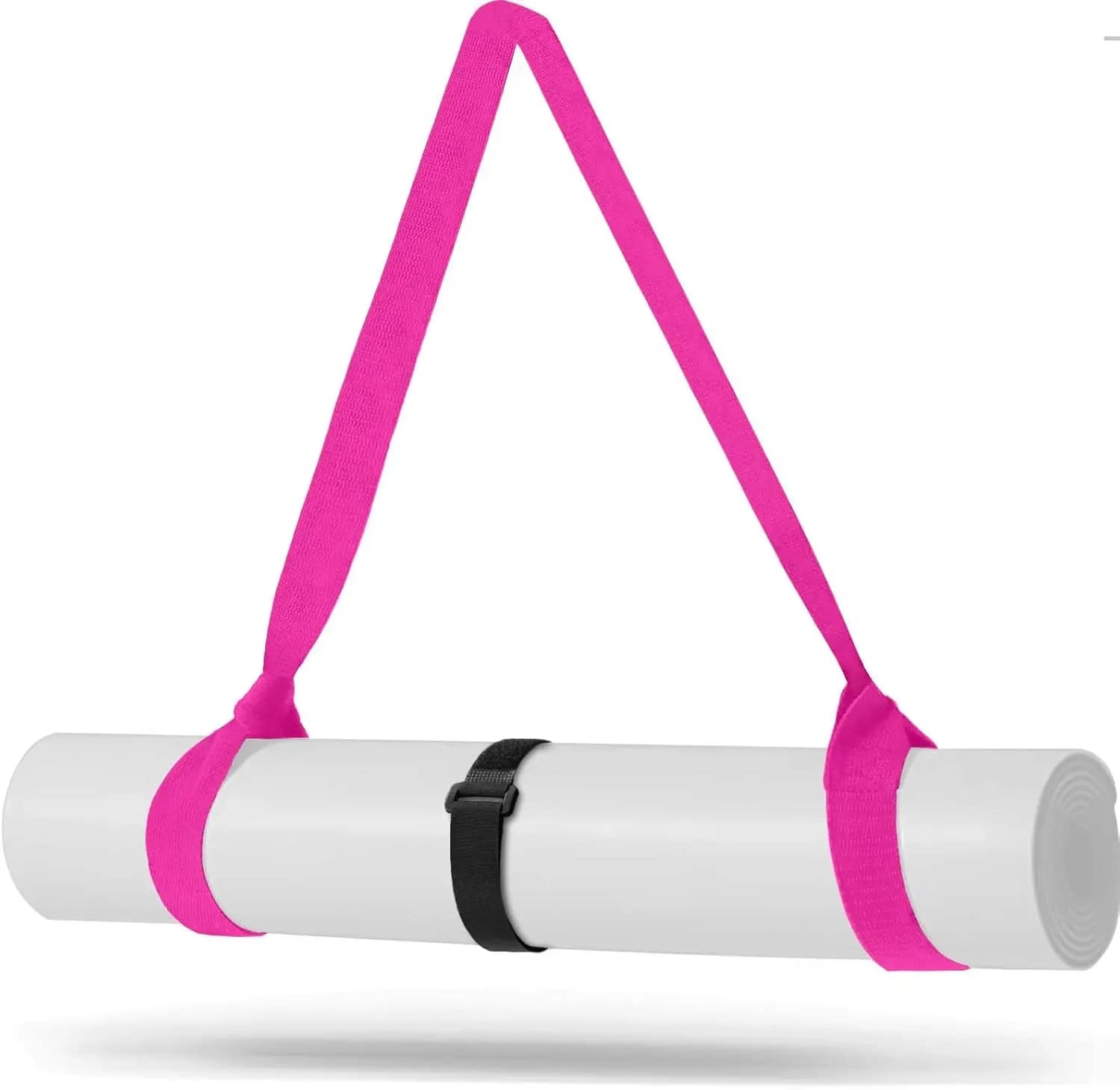 Cinghia per il trasporto del tappetino da yoga - Cinghia regolabile, spessa e larga per il trasporto del tappetino o per lo stretching, rosa acceso