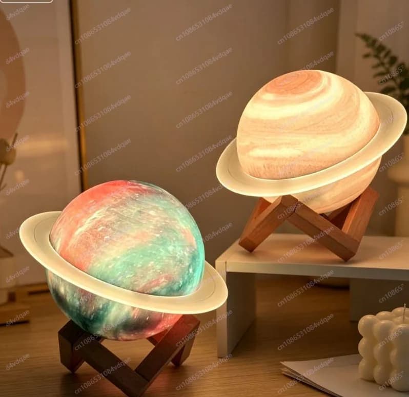 Altoparlante Bluetooth Creativo a Forma di Anello di Saturno con Luce Notturna RGB, Subwoofer da Scrivania, Lettore Audio Stereo Wireless per Casa