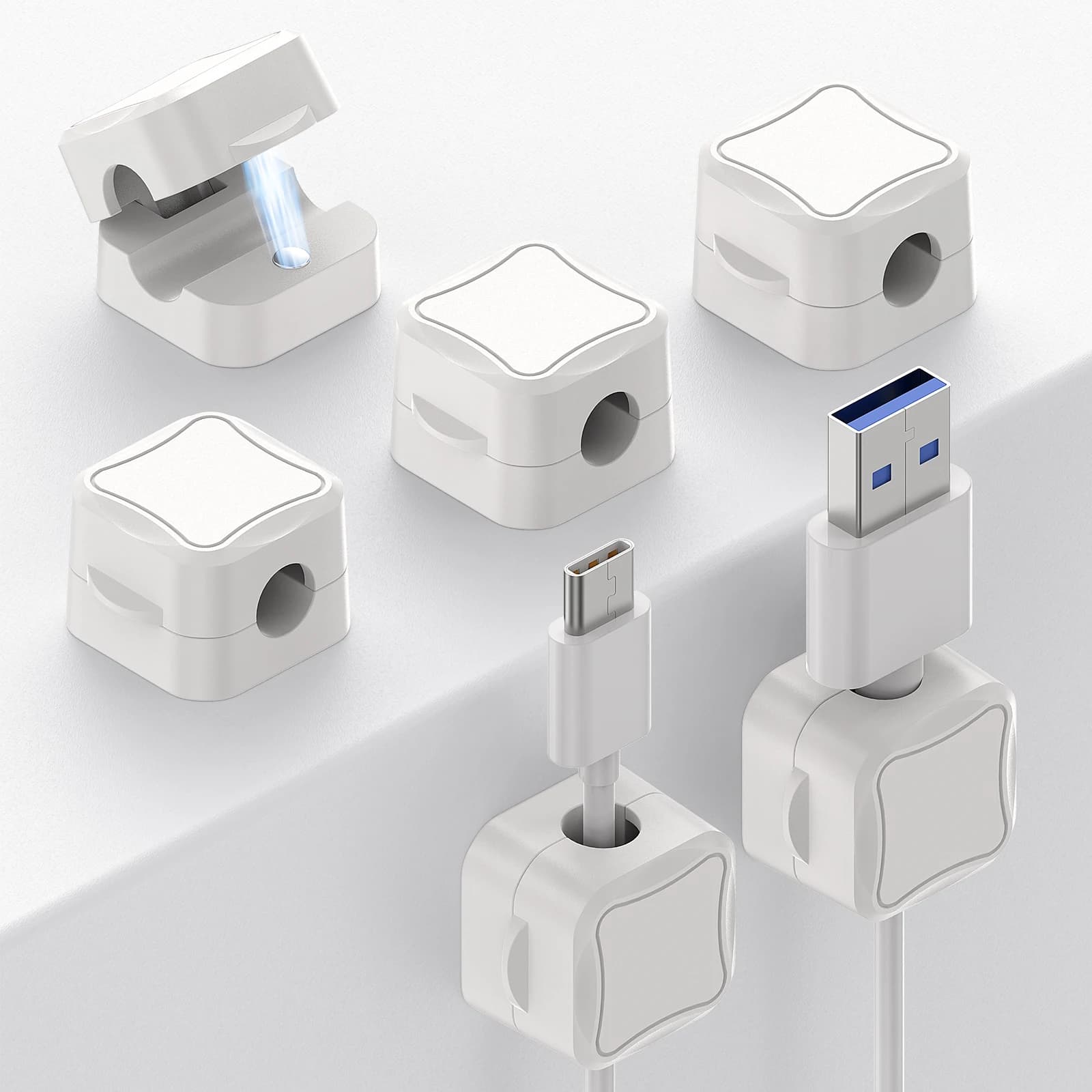 3/6/12 pezzi clip per cavo magnetico supporto per cavo adesivo supporto per cavo organizzatore per casa ufficio auto sotto la scrivania gestione dei cavi