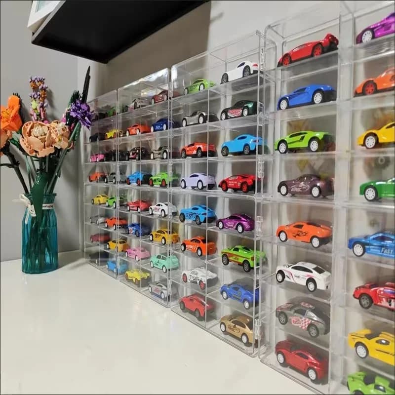 Espositore in Acrilico Traslucido per Modellini di Auto Giocattolo, Organizzatore Multiuso per Giocattoli Wind Fire Wheel per Bambini