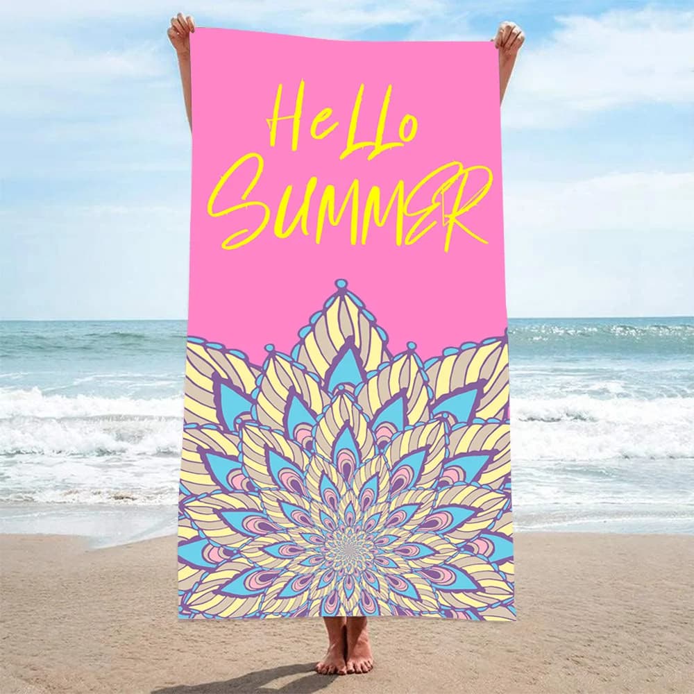 Telo Mare Personalizzato Mandala con Nome, in Microfibra ad Asciugatura Rapida, Assorbente, Stile Boho, per Spiaggia, Piscina, Viaggi, Yoga, Bagno