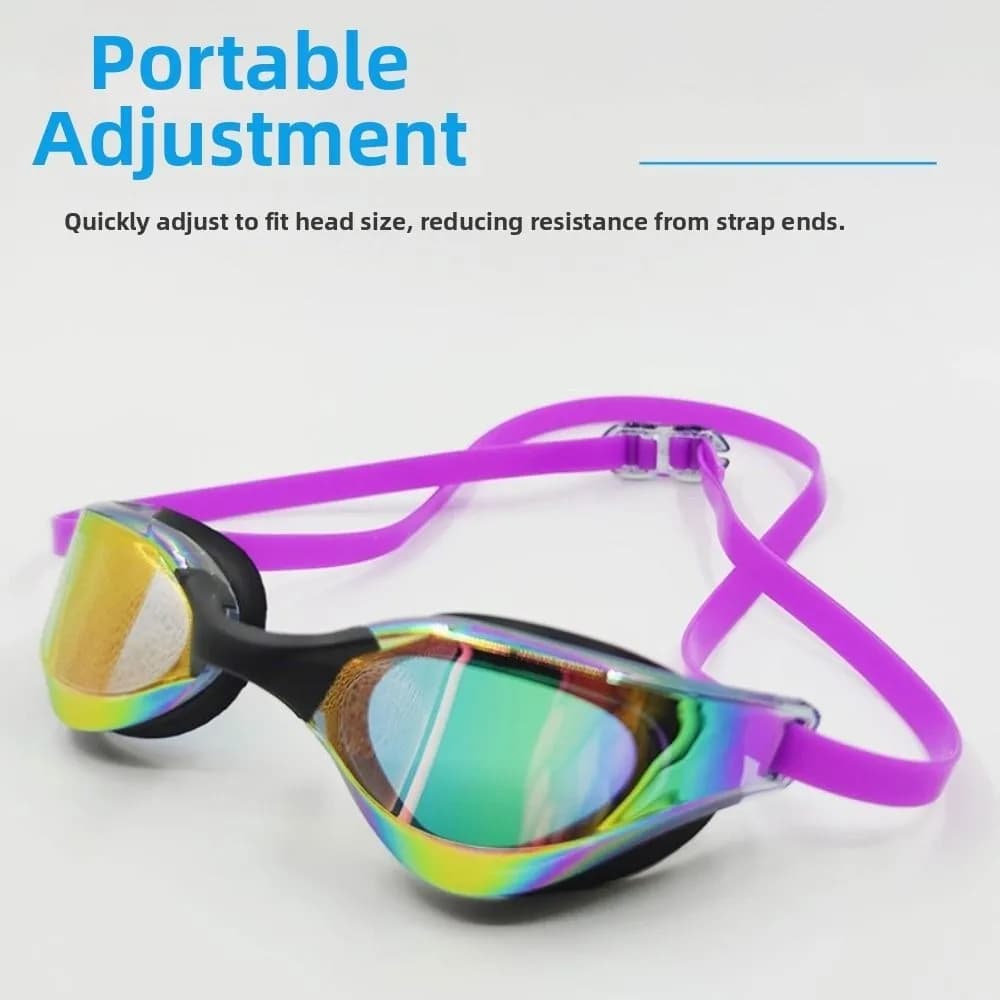 HD Vision Adult Swimming Goggles Adjustable UV Protection Anti-fog Diving Goggles Non-slip Wide View Waterproof Eyewear Outdoor