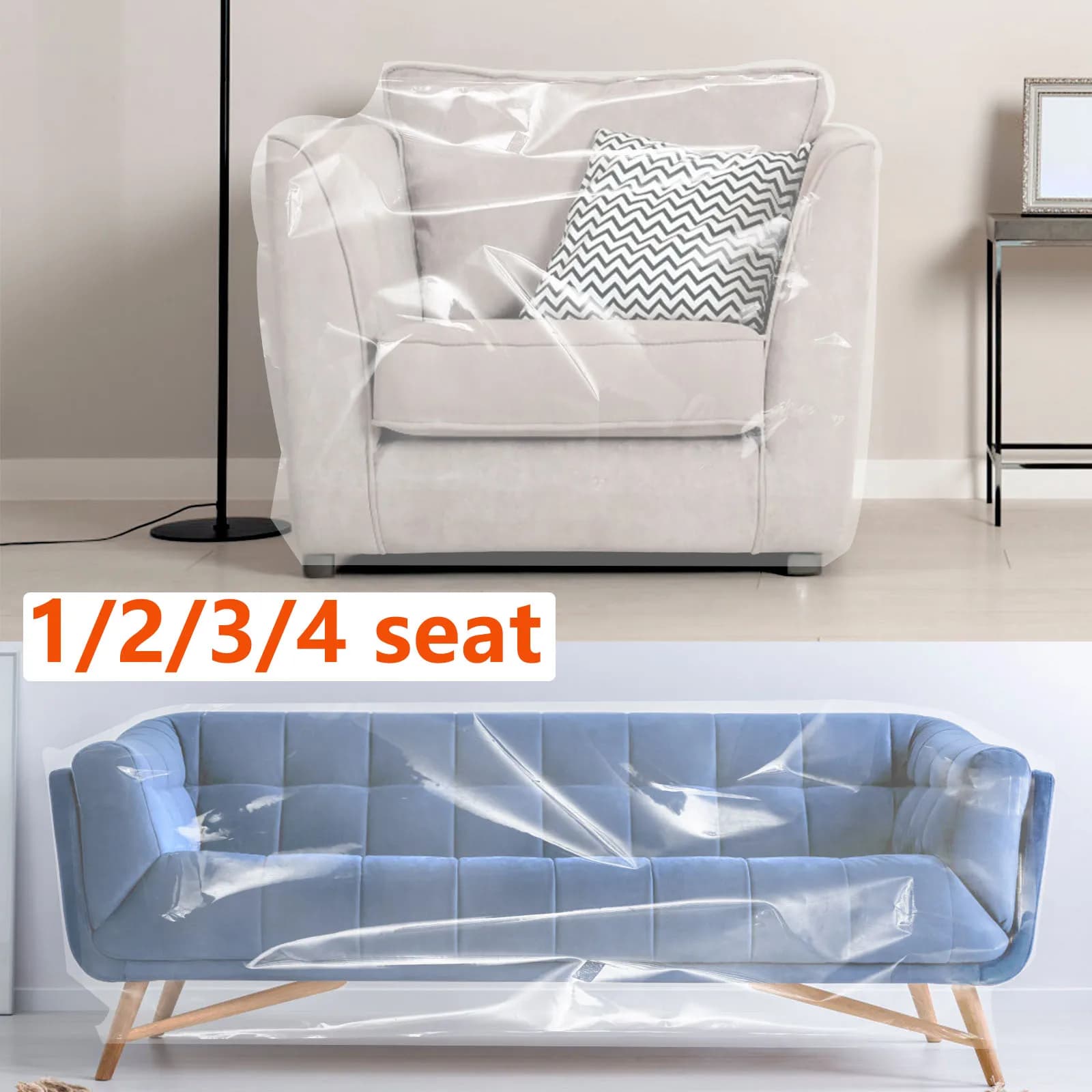 Coprivano waterproof plastic cover for pets Cover for transparent PE furniture Cover for protection against the claws of dogs and cats