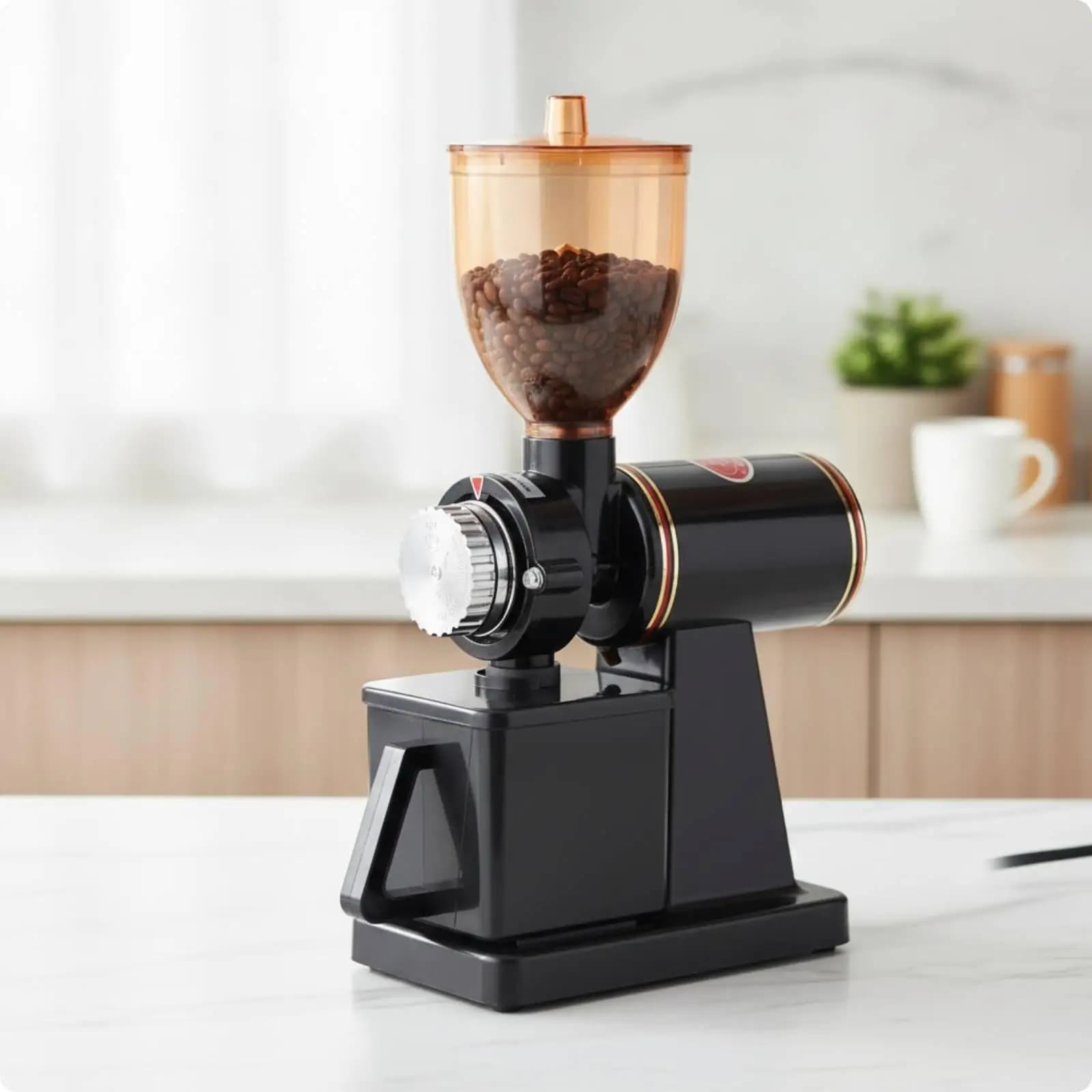 Space-Saving Coffee Bean | Adjustable Dial Control Aluminum Body, Electric Coffee, for Kitchen