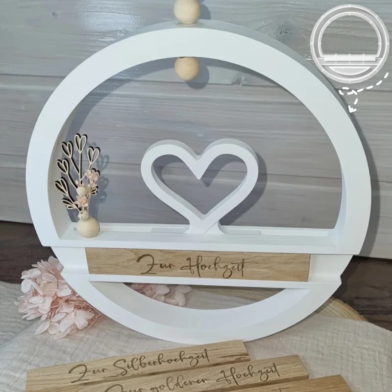 1pc DNEJIU Grande Stampo in Silicone Resina Fai da Te - Gioielli Epossidici Rotondi Vuoti montati a Parete e Stampo in Gesso con Slot per Anello, Orecchino