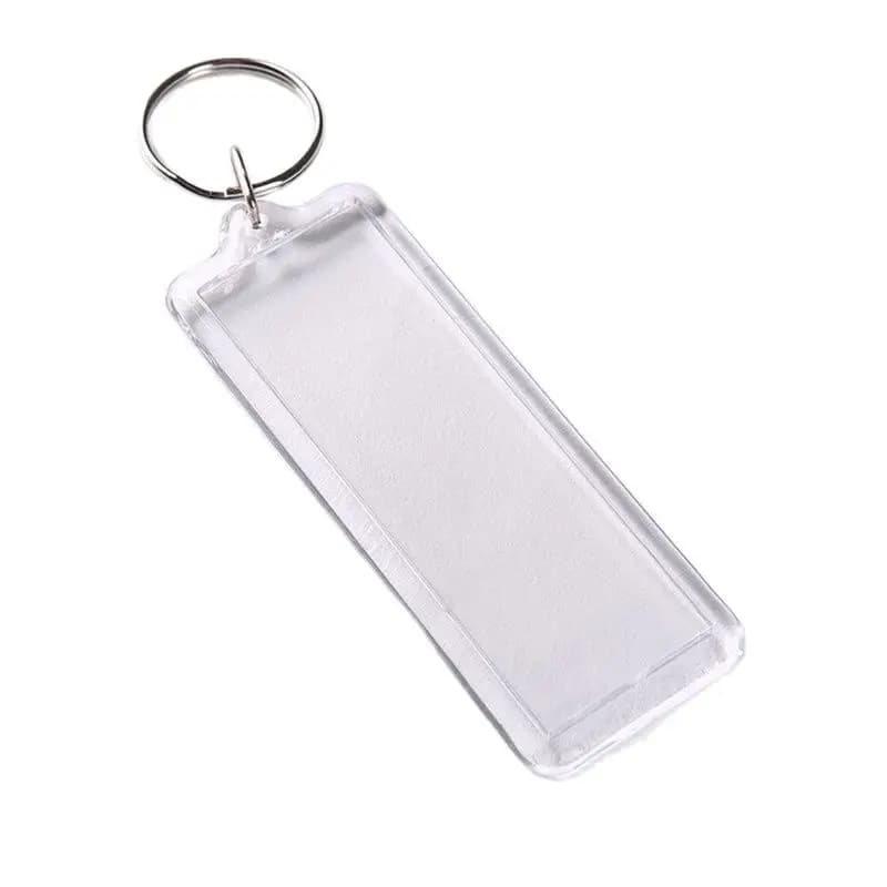50 pz rettangolo vuoto acrilico inserto Foto Fotolijst Sleutelring Houder fai da te Split Ring Sleutelhanger Voor