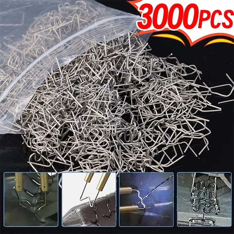 3000/1200/600PCS Automotive Riparazione di Plastica Chiodo di Saldatura Pre Cut Graffette Ondulate Paraurti Riparazioni Cucitrice A Caldo riparazione Saldatori Auto