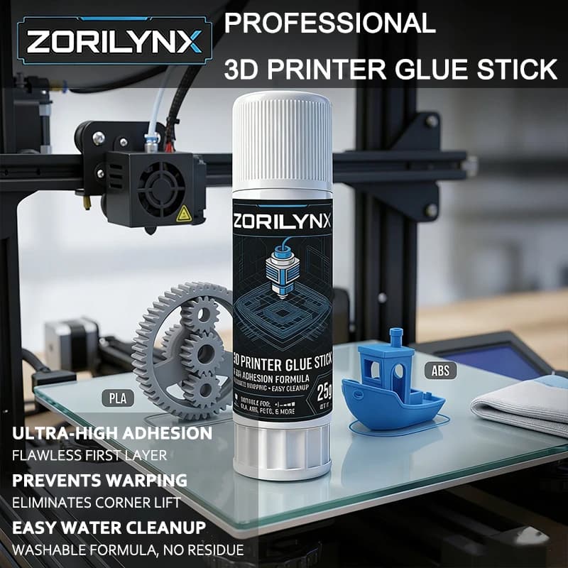 25g 3D printer stick glue, high adhesion printing bed adhesive for PLA ABS PETG TPU filaments, anti-deformation accessories ZORILYNX