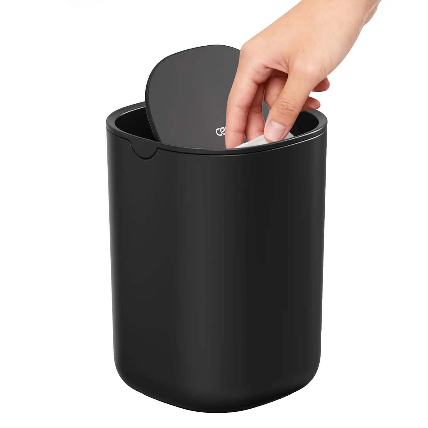 Mini Cestino da Scrivania con Coperchio Basculante, Contenitore per Rifiuti da 0,4 Galloni per Casa, Ufficio, Area Trucco o Interni Auto