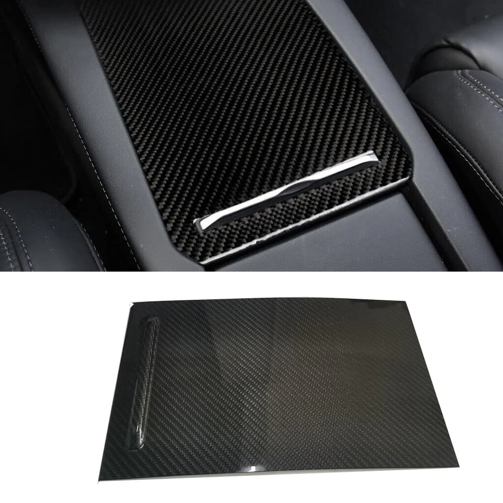 Per Tesla Model S Model X 2014-2020, Copertura del Pannello del Vano Portaoggetti Centrale in Vero Carbonio, Accessori Interni