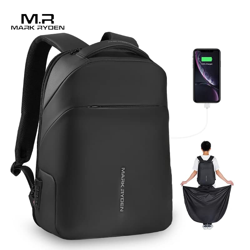 Mark Ryden 40*30*14 Anti-ladro TSA Lock Zaino da uomo Impermeabile impermeabile Borsa per laptop da 15,6 pollici Borsa da viaggio per uomo moda scuola