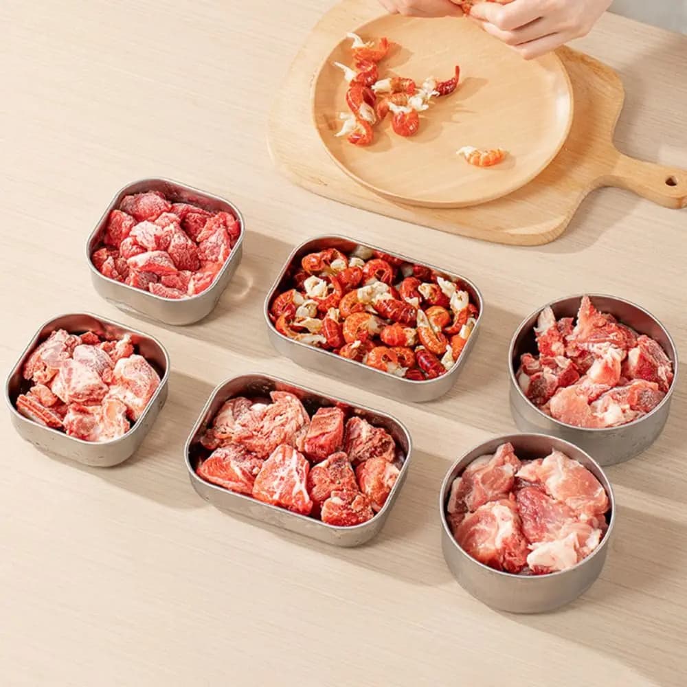 2 contenitori ermetici in acciaio inossidabile per alimenti, con coperchi, riutilizzabili, per il pranzo e il campeggio