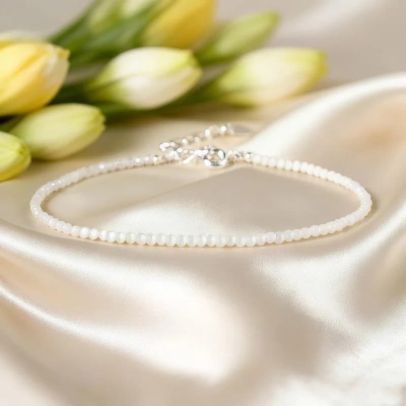 Bracciale squisito in selenite di cristallo, braccialetto semplice con pietre preziose naturali