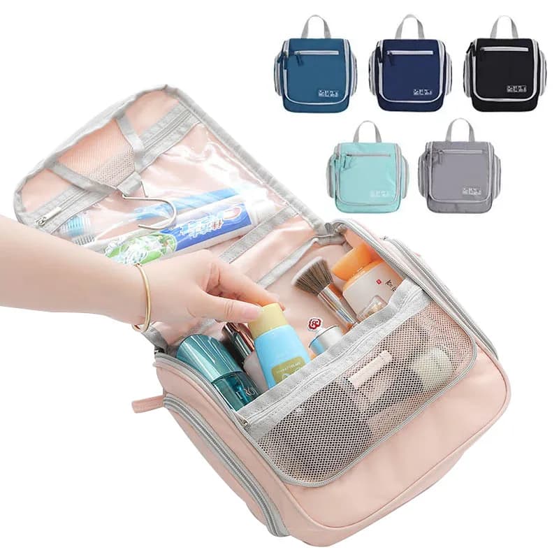 Borsa per cosmetici da donna Borsa da viaggio per uomo Dentifricio Spazzolino da denti Articoli da toeletta Organizzatore Gancio Borse per trucco estetista femminile Borsa per WC