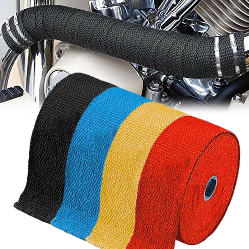 1.5 m Universal Car Motorcycle Exhaust Pipe Tapes Automatic Motorcycle Insulating Tape Thermally Wraped Ribbon Accessories for Automobile Exhaust Systems