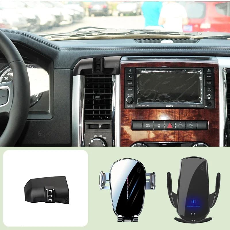 Car Mobile Phone Holder For Dodge RAM trucks 2010-2012 Car Special Bracket Base Support Wireless Charging Bracket Accessories