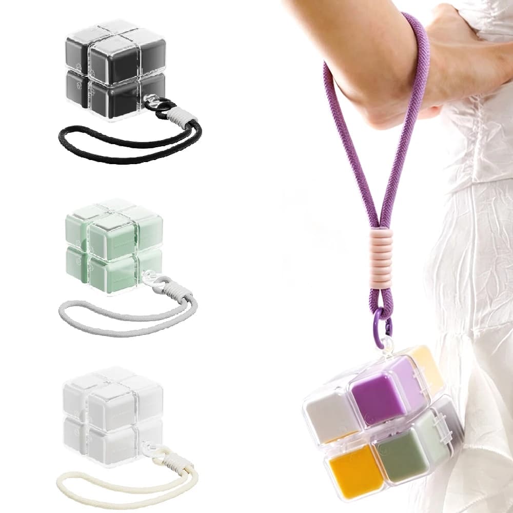 All-in-One 8-Section Pill Storage Box, Foldable Magic Travel Cube for Medicines, Fish Oil, Vitamins & Daily Supplement Regimen