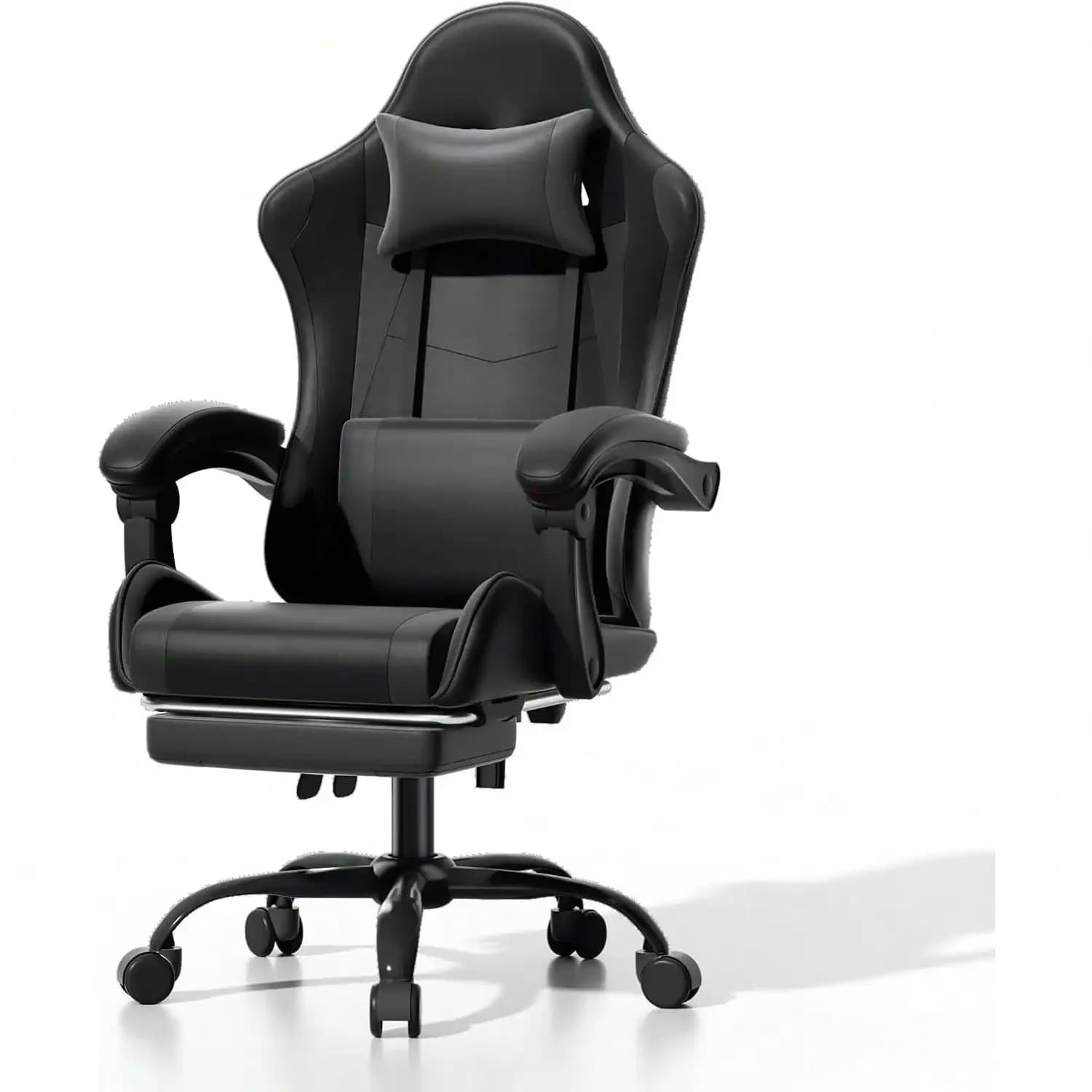 Sedia, sedia da gaming ergonomica con poggiapiedi e supporto lombare per la testa, sedia da ufficio girevole regolabile in altezza